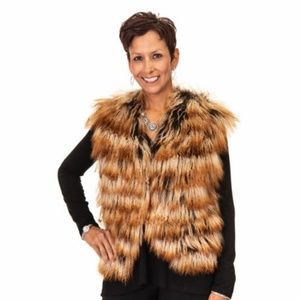 Camel Dyed Tibetan Lamb Fur Bolero 18" Vest